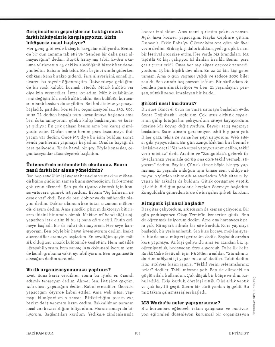 Optimist Dergi – Erdem Genç