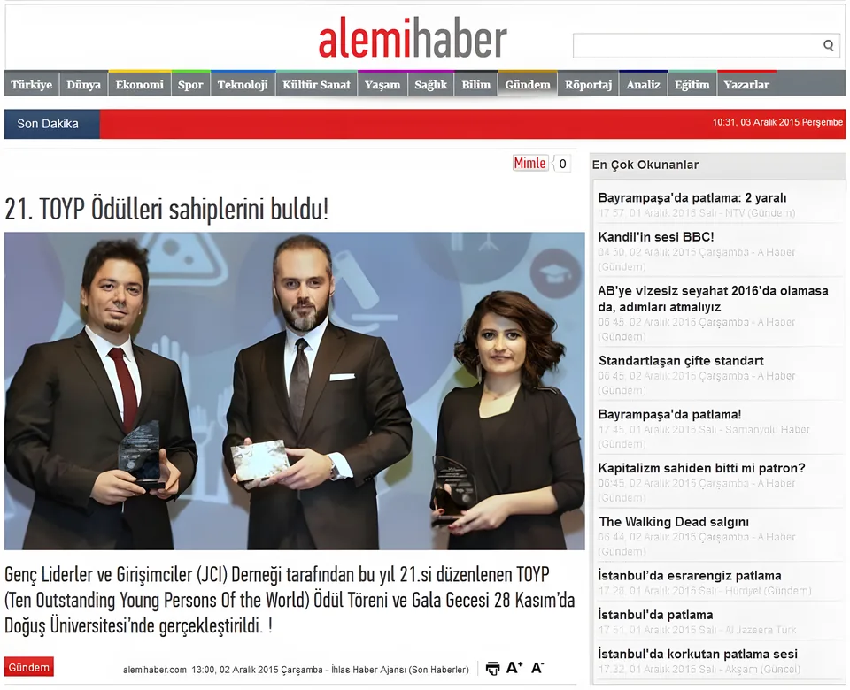 Alemihaber – Toyp Ödülleri