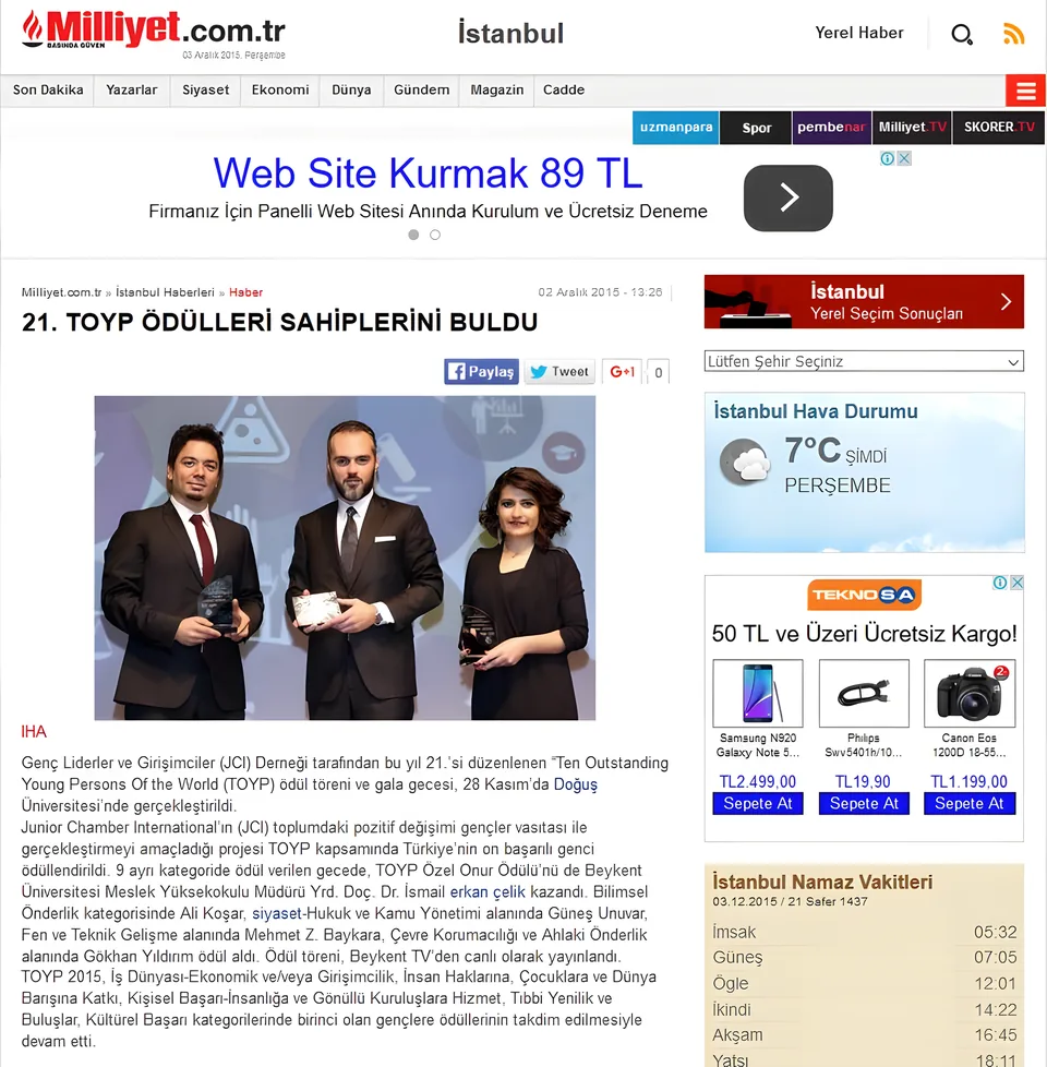 Milliyet – Toyp Ödülleri