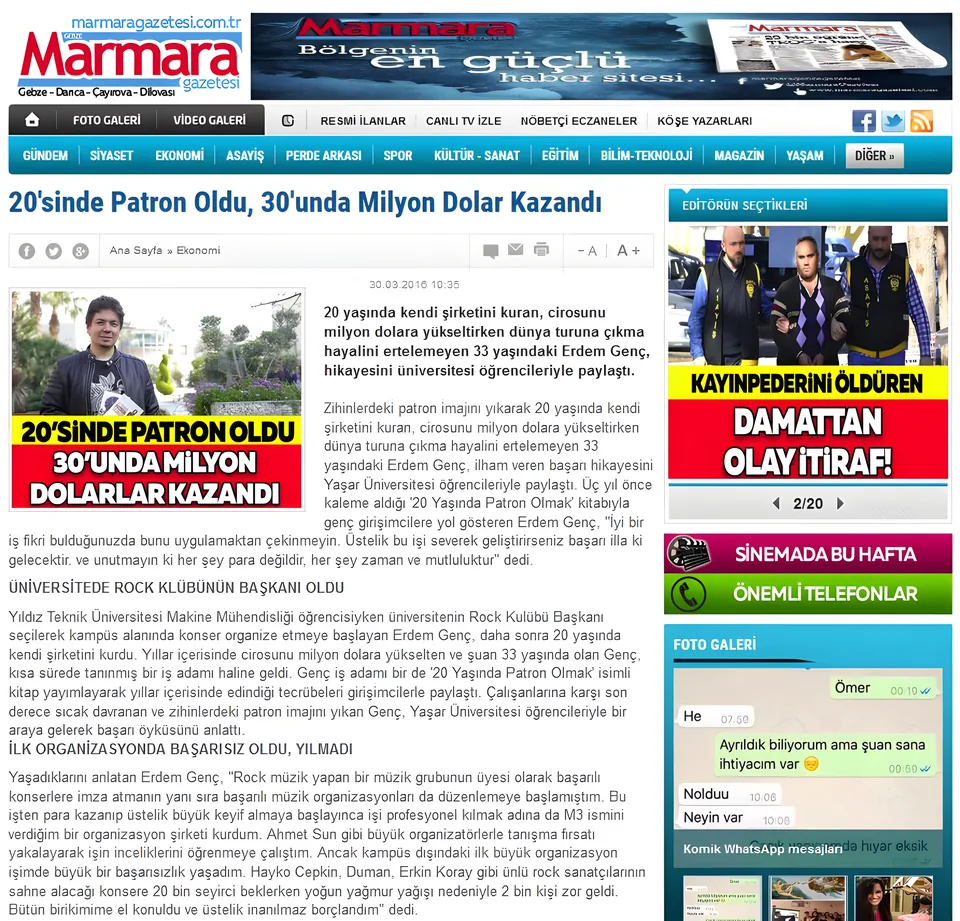 Marmara Gazetesi – Erdem Genç